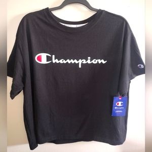 NWT Champion black cropped tee size 1X